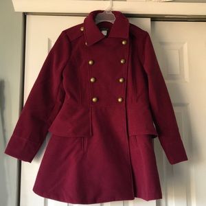 Venus burgundy peplum jacket